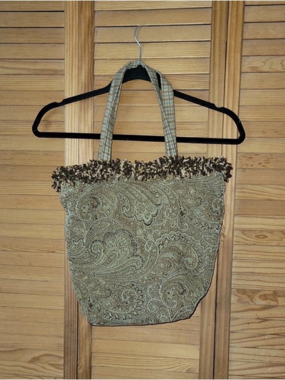 Lilipad Creations Handmade Chenille Paisley Tote Artisan Fabric Shoulder Handbag